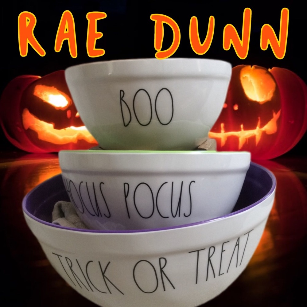Rae Dunn Set Of 3 Halloween Melamine Bowls